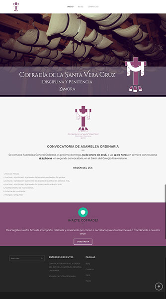 Diseño de página web Semana Santa diseño página web para cofradía de Semana Santa en Zamora